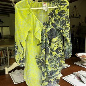 Yoana Baraschi Semi-Sheer Top with Asymmetrical Pattern